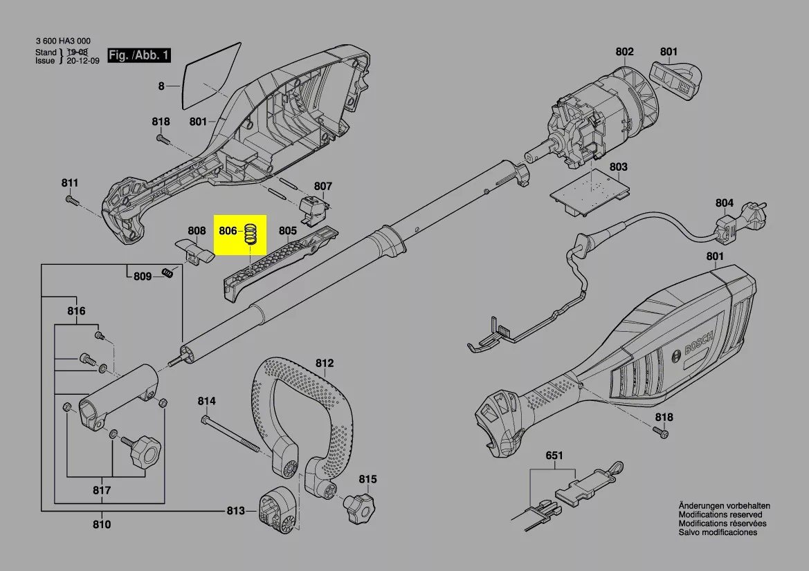 ressort interrupteur réf. F 016 F04 265 Bosch